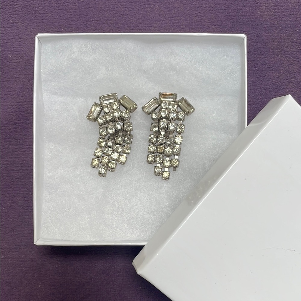 Elegant Silver Crystal Earrings